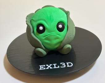 Crabby Cabbage Secret Stash Box - 3D Printed Kawaii Vegetable - Hidden Compartment Gift for Gardeners