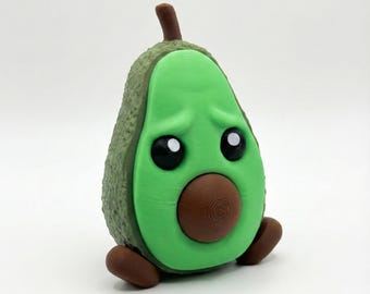 Anxious Avocado with Secret Storage - Hidden Compartment Desk Buddy - Kawaii Food Figurine - 4 Inch Stash Box