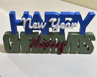 Custom 3D Printed Text Plate | Stacked Text Desk Sign | Personalized Word Art | Two-Tone Office Décor | Custom Gamer Tag or Name