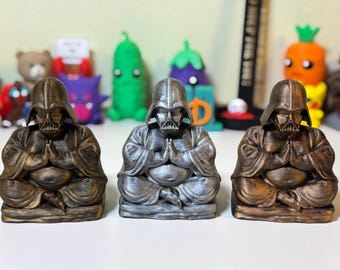 Zen Buddha Vader 5 Inch Tall Statue for Desk Decor and Sci-Fi Gifts