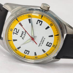 Vintage Überholte HMT Pilot Weiß Gelb 17 Jewels Mechanische Handaufzug Herrenarmbanduhr Bild 5