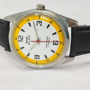 Vintage Überholte HMT Pilot Weiß Gelb 17 Jewels Mechanische Handaufzug Herrenarmbanduhr Bild 14