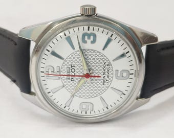 Vintage HMT Pilot White 17 Jewels Mechanische Handaufzug Herrenarmbanduhr
