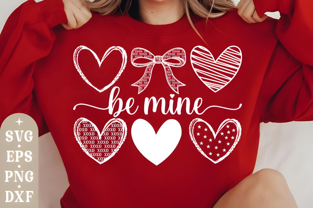 Be Mine Valentine SVG | Coquette Heart Bow Valentine Shirt Design - Etsy