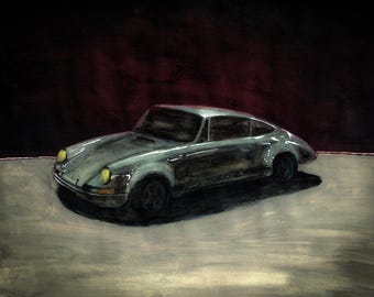 Klassiker Porsche 911 – Handgemaltes Kunstdruck