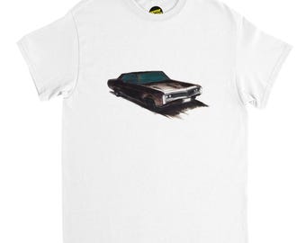 1969 Chevrolet Impala SS – Hand-Painted Design T-Shirt  - White Minimal