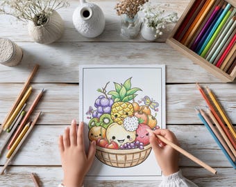 59 Kawaii Fruit Kleurplaten, kinderen en volwassenen (pdf)