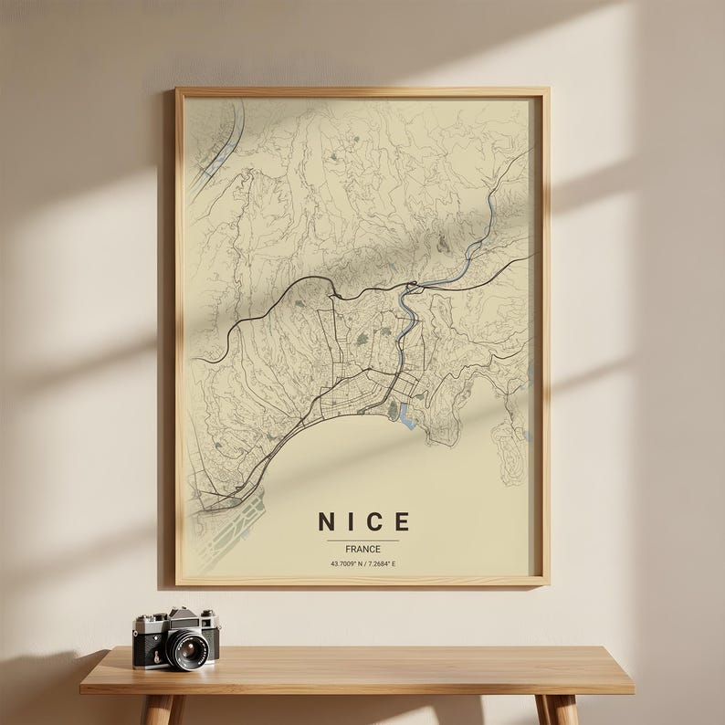 Nice France Map Poster: French Riviera City Travel Print - Etsy Ireland