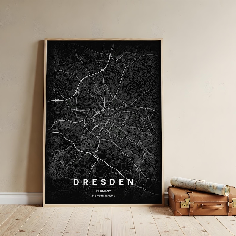 Dresden Germany Map Print: Detailed Street City Art Poster - Etsy