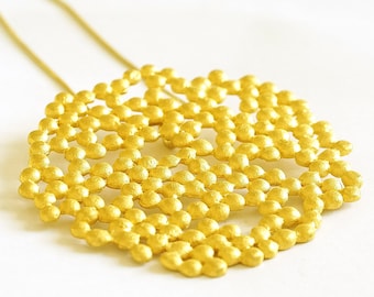 Pendant in responsible silver gold plated, bubble design made in my workshop Barcelona perles de pluie collection contemporary jewellery