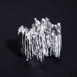 Ethical mined Silver Contemporary Ring Special Design Fair trade  Silver Handmade in Barcelona Spain by Emilie Bliguet Ethical Jewellery