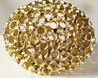Anillo de oro de minería justa certificado de 18 quilates con diamantes extraídos de forma ética de comercio justo Colección Coral Pieza única Inspiración acuática Lujo justo