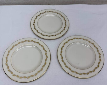 Lenox Golden Wreath brood- en boterbordjes set van 3 met gouden rand, 15,9 cm
