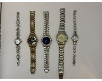 Lot of 6 Mixed Quartz Watches – Citizen, Alan Fried, Fred Belay – Parts/Repair