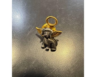 Herdenkingspengel hond – goud- en zilverkleurige broche huisdierverlies