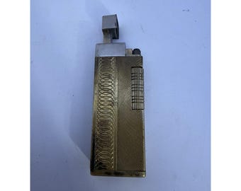 Encendedor de gas butano BluLite vintage, fabricado en Japón, con acabado en latón. Funciona o puede exhibirse.