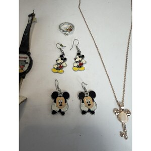Disney Mickey Mouse Jewelry Watches Earrings Necklace Lot Vintage image 4
