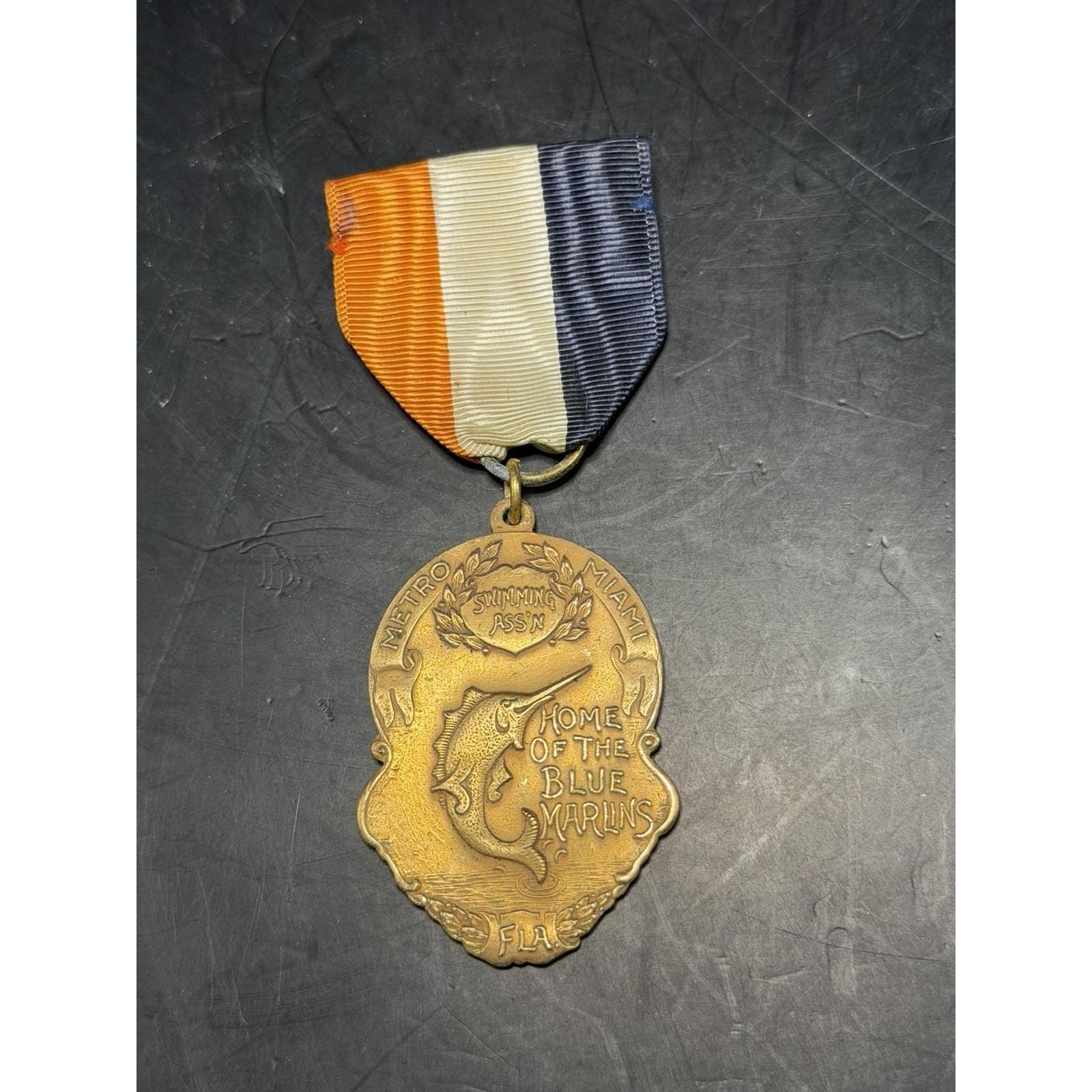 Vintage Swimming Medal - Etsy