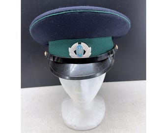 Boné vintage da Guarda de Fronteira Ucraniana de Odessa, 1992, tamanho 57, com tridente.