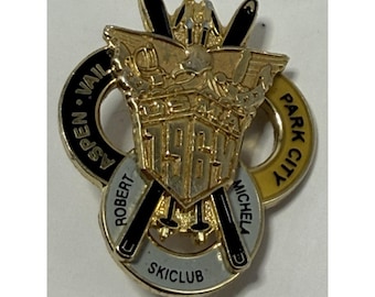 vintage US Ski Club 1984 Pin Aspen Vail Park City Robert Michel