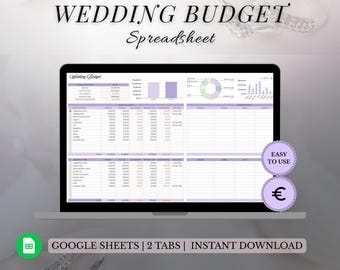Wedding Budget Spreadsheet for Google Sheets | Editable Wedding Budget Planner | EUR Wedding Expense Tracker | Digital Download
