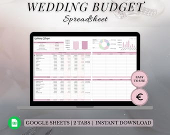 Wedding Budget Spreadsheet for Google Sheets | Editable Wedding Budget Planner | EUR Wedding Expense Tracker | Digital Download