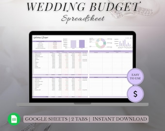 Wedding Budget Spreadsheet for Google Sheets | Editable Wedding Budget Planner | USD Wedding Expense Tracker | Digital Download