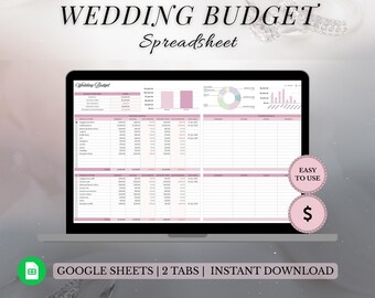 Wedding Budget Spreadsheet for Google Sheets | Editable Wedding Budget Planner | USD Wedding Expense Tracker | Digital Download