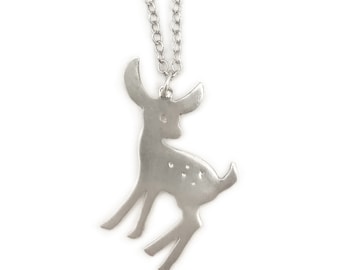 Silver Bambi necklace, Deer pendant, Deer Necklace, Baby Deer Necklace, Deer Jewellery, Animal Necklace, Deer Pendant Necklace, Deer Lover