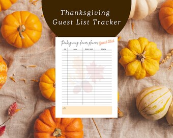 Thanksgiving Guest List | Meal Prep Printable | Menu Prepping | Holiday Plan |