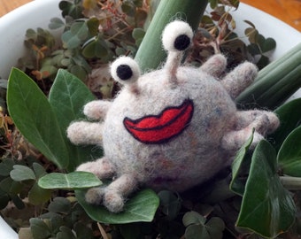 Felted crab toy and home decor. Needle felted sheep wool. Green and eco friendly.