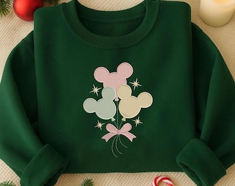 Mouse Balloon Embroidery Design, Bow Star Machine File (Digital Download)