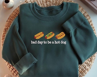 Zabawny wzór haftu z hot dogiem, wzór na letnie grillowanie (plik cyfrowy)