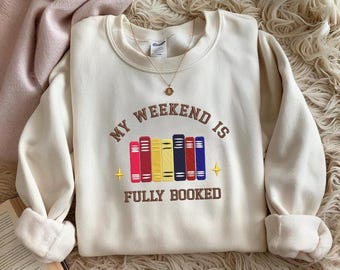 Borduurontwerp boekenliefhebber, grappig boekenwurmpatroon (digitale bestanden)