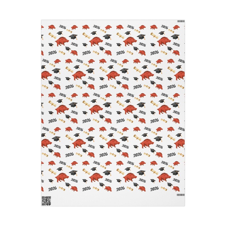 Razorback Graduation Wrapping Paper | Class of 2026 Gift Wrap immagine 5