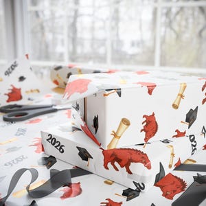 Razorback Graduation Wrapping Paper | Class of 2026 Gift Wrap immagine 4