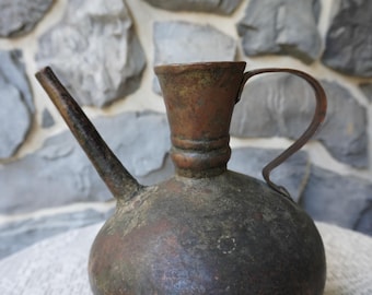 Antique hammered copper ewer or water pitcher. In very fine condition