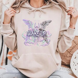 Biblically Accurate Angel Hoodie, Weirdcore Glitchcore Sweatshirt image 2
