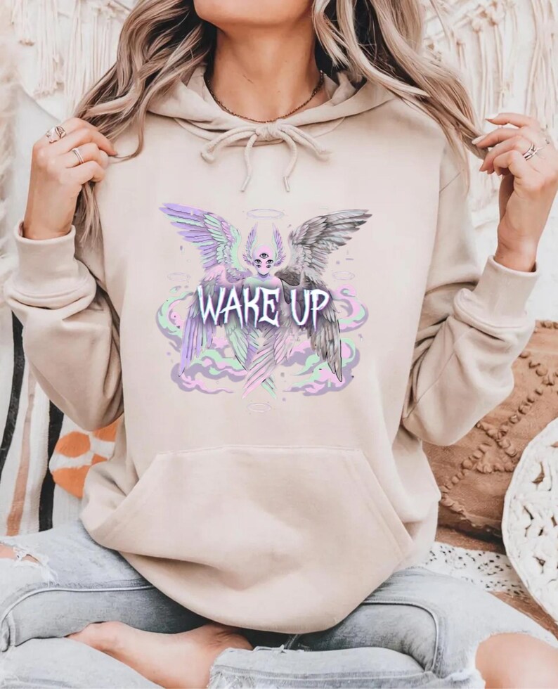 Biblically Accurate Angel Hoodie, Weirdcore Glitchcore Sweatshirt image 2