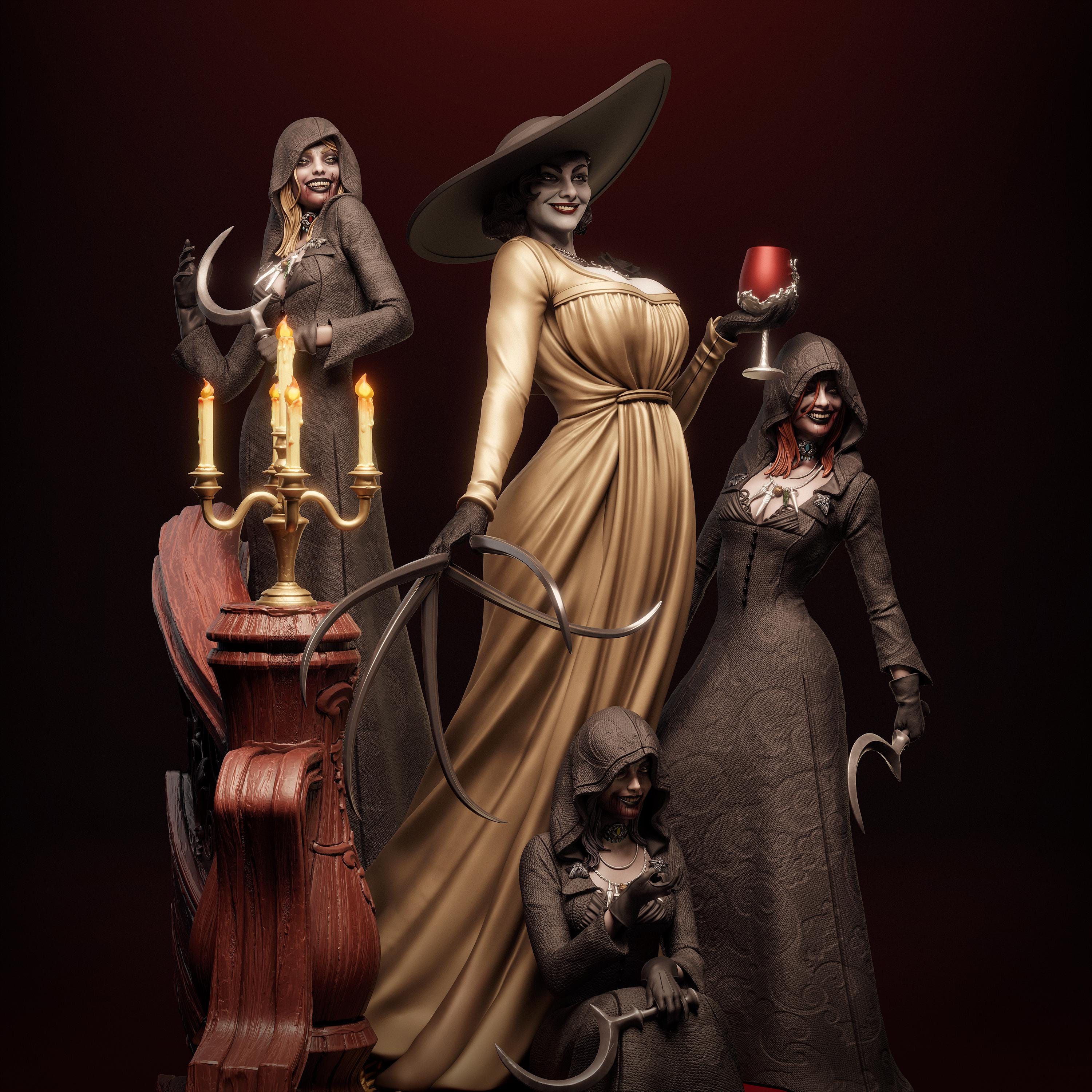 chinese dress ladies Lady Dimitrescu Wall Art | Resident Evil Anime Style Print main image 0