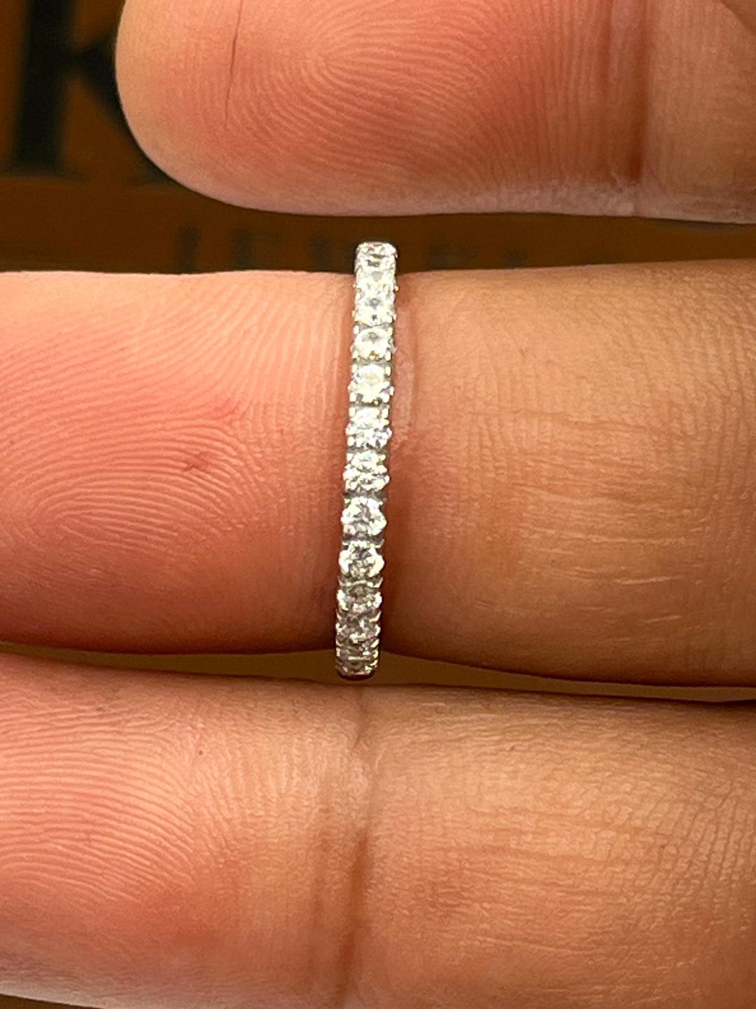 14K Gold Half Eternity Moissanite Wedding Band, Micro Pavé Stacking ...