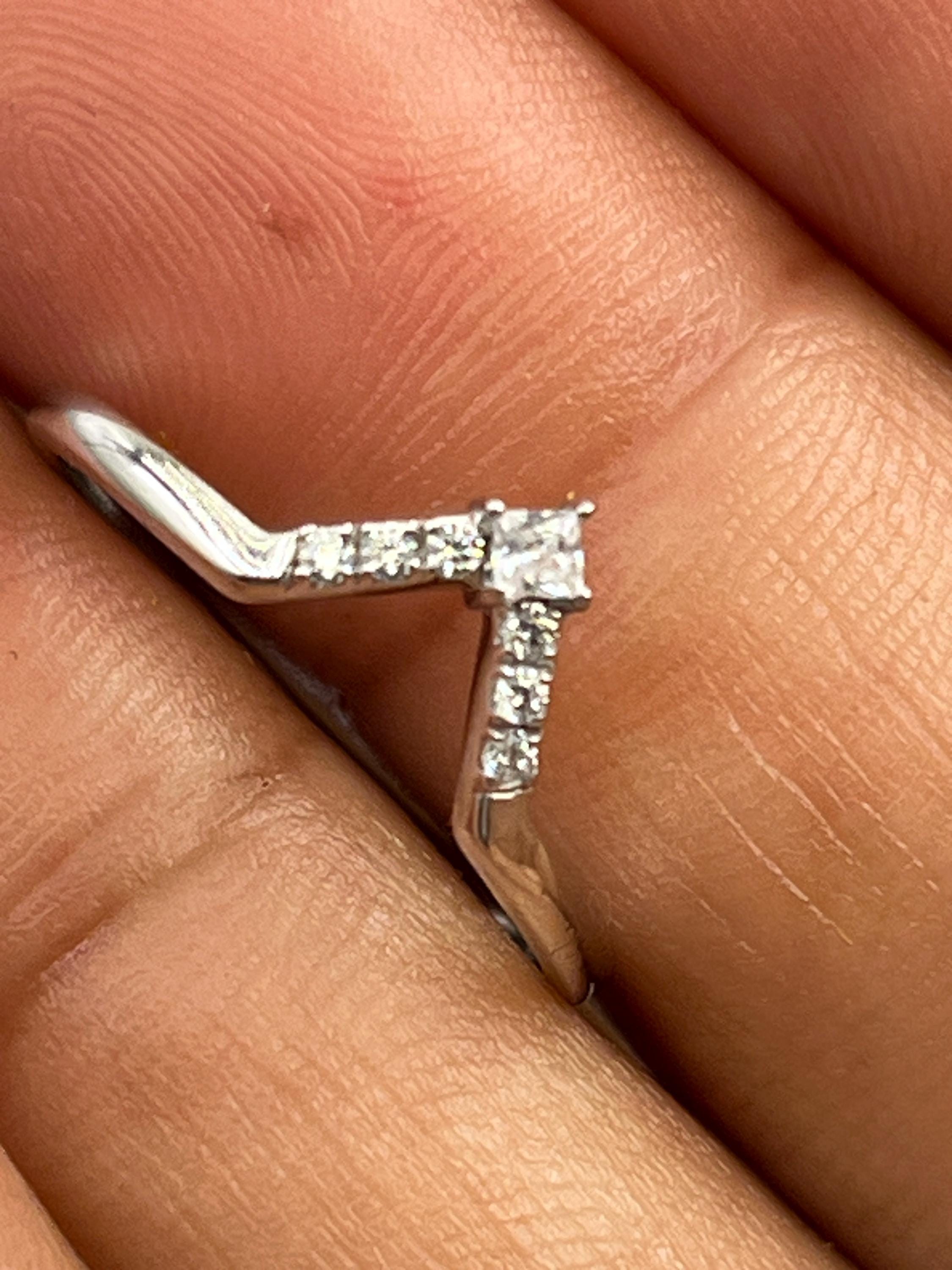 Princess Cut Ring Stackable Rings Princess Cut Moissanite Stacking Ring | Sterling Silver Wedding Band - Etsy