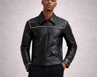 Stud Trim Zip Jacke mit scharfer zeitgenössischer Silhouette