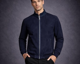 Chaqueta bomber de ante para hombre: estilo urbano de lujo