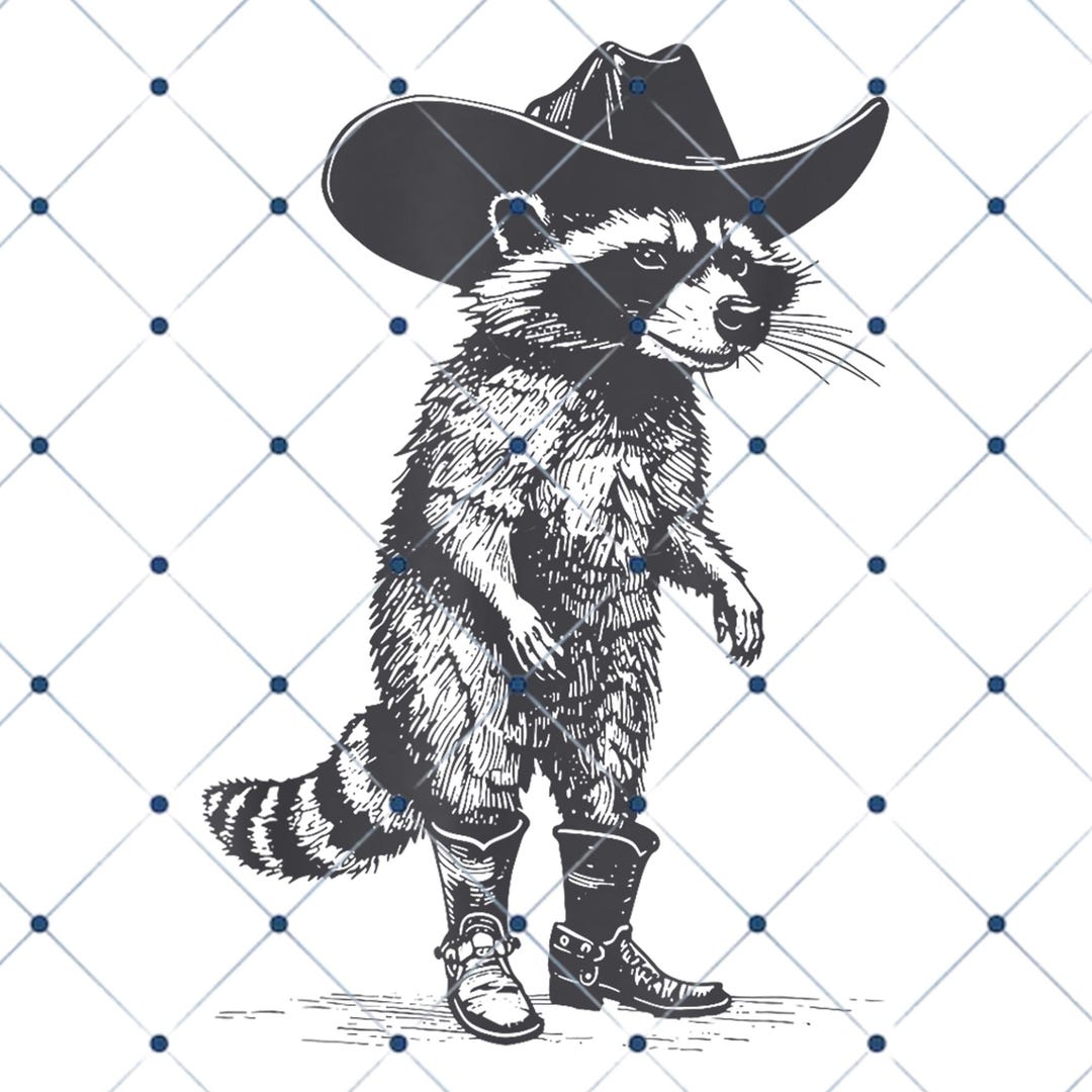 Vintage Cowboy Raccoon PNG – Western Trash Panda Graphic - Etsy Canada