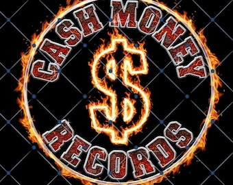 激レアG-RAP FATAL FRESH CURRENCY Cash Money Records Flaming Dollar Sign PNG, Rap Hip Hop Retro Logo