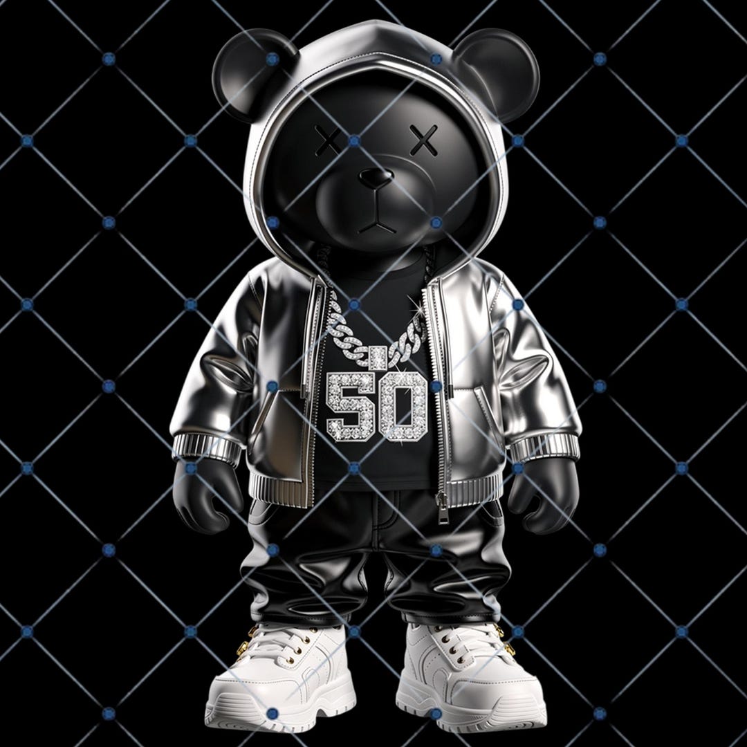 Pink Rapper Bear Hip Hop Teddy Bear PNG • Urban Rap Bear Graphic (300 DPI) - Etsy