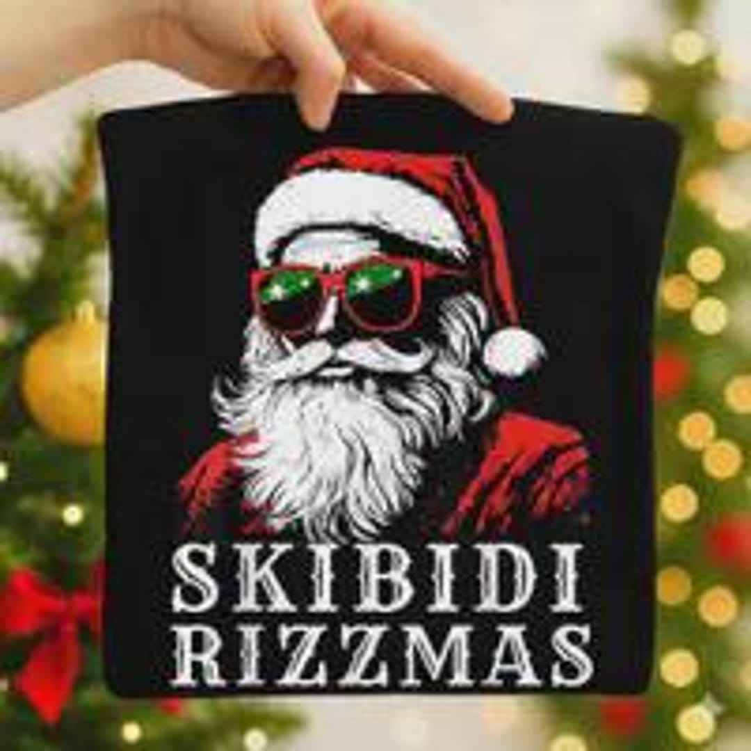 Skibidi Rizzmas PNG | Funny Santa Meme Christmas Design | Viral Rizz ...