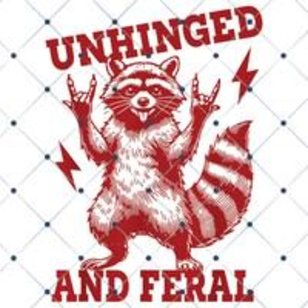 Unhinged Raccoon PNG | Funny Feral Trash Panda, Vintage Rock (digital ...