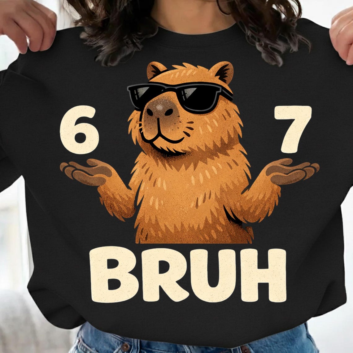 6 7 Bruh Capybara Shrug Meme PNG, Gen Alpha Humor (digital Download ...